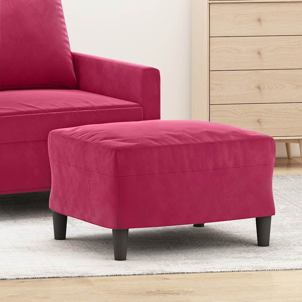 vidaXL Fußhocker Weinrot 60x50x41 cm Samt