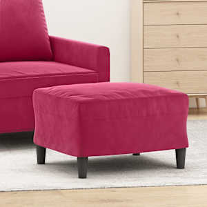Stolček za noge vinsko rdeč 60x50x41 cm žamet