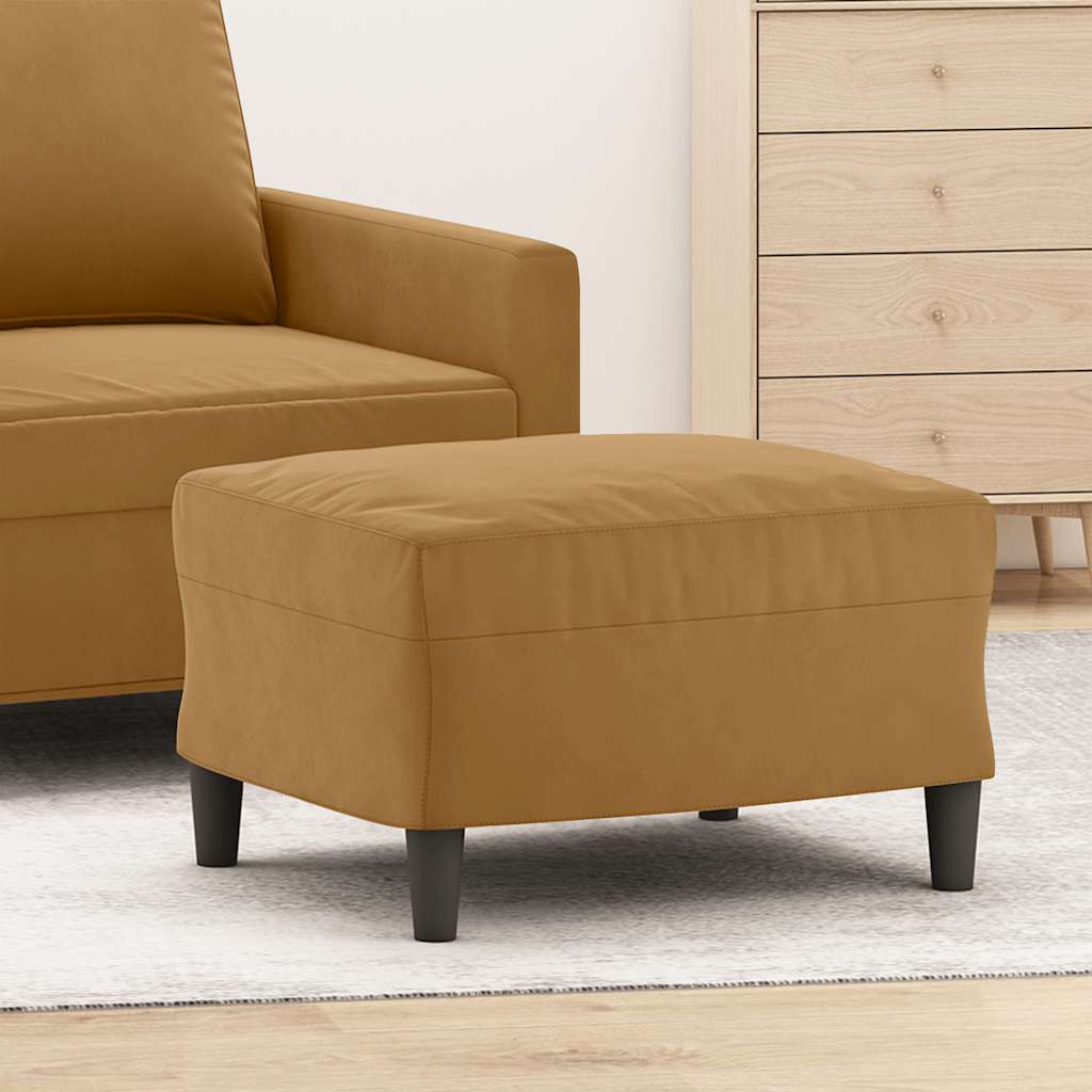 vidaXL Fußhocker Braun 60x50x41 cm Samt