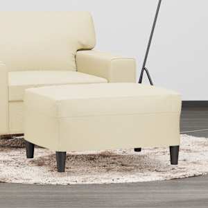 Stolček za noge krem 70x55x41 cm umetno usnje