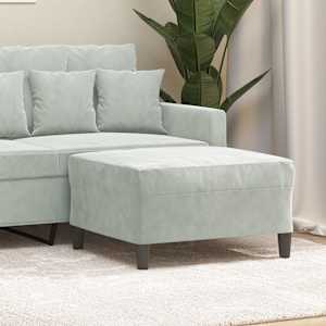 Stolček za noge svetlo siv 70x55x41 cm žamet