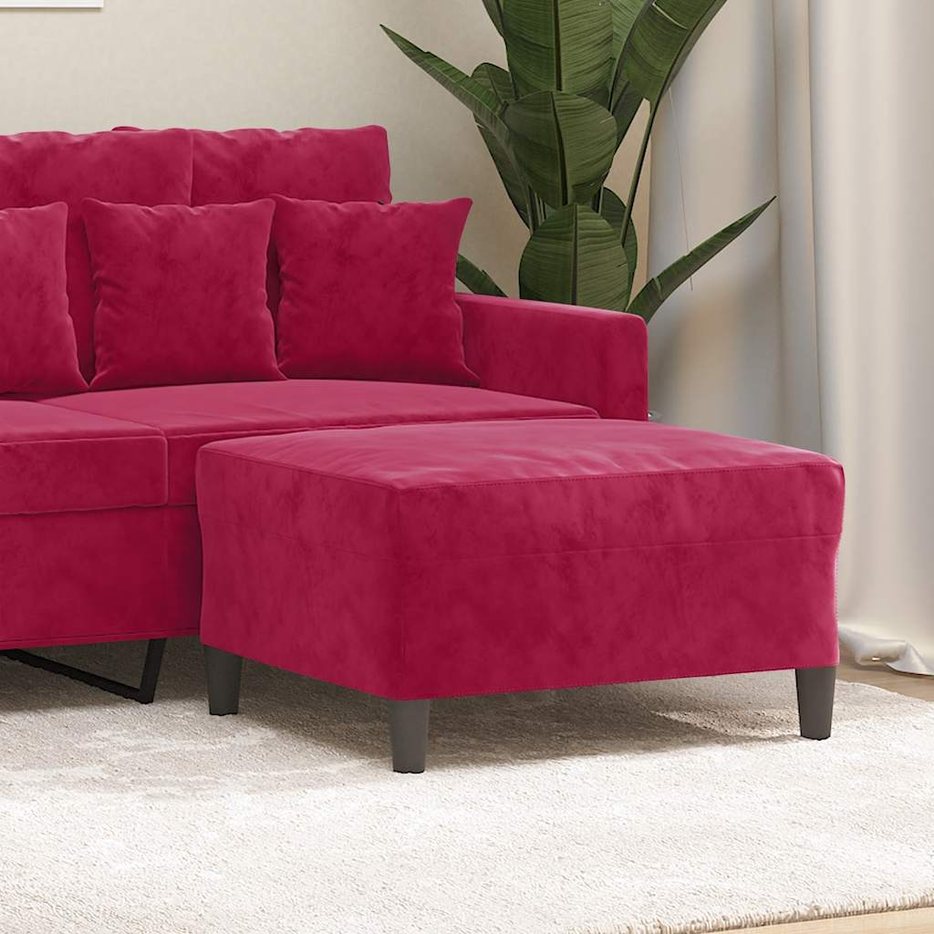 vidaXL Fußhocker Weinrot 70x55x41 cm Samt