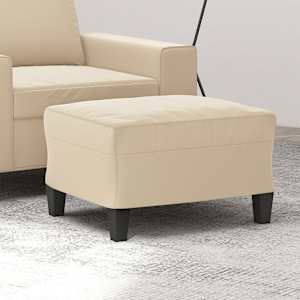 Stolček za noge krem 60x50x41 cm tkanina iz mikrovlaken