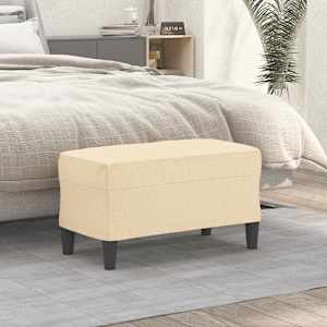 Lavice krémová 70 x 35 x 41 cm textil - obrázek 1
