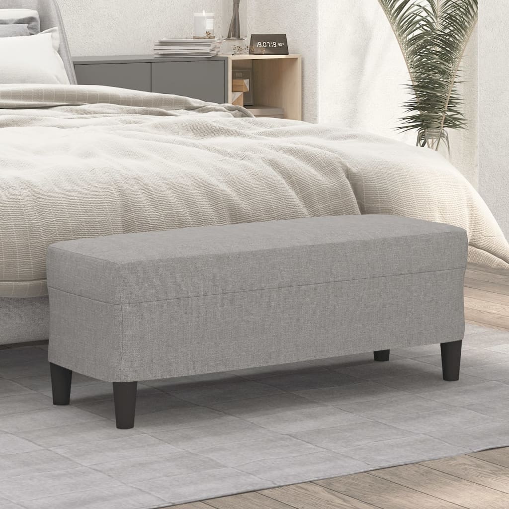 vidaXL Bancă, gri deschis, 100x35x41 cm, textil