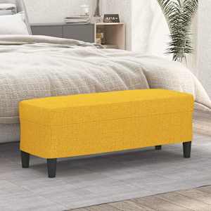 Lavice světle žlutá 100 x 35 x 41 cm textil - obrázek 1