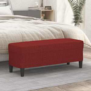 Lavice vínová 100 x 35 x 41 cm textil - obrázek 1