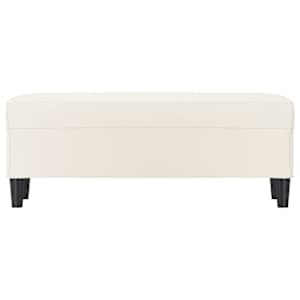 Lavice krémová 100x35x41 cm umělá kůže - obrázek 3