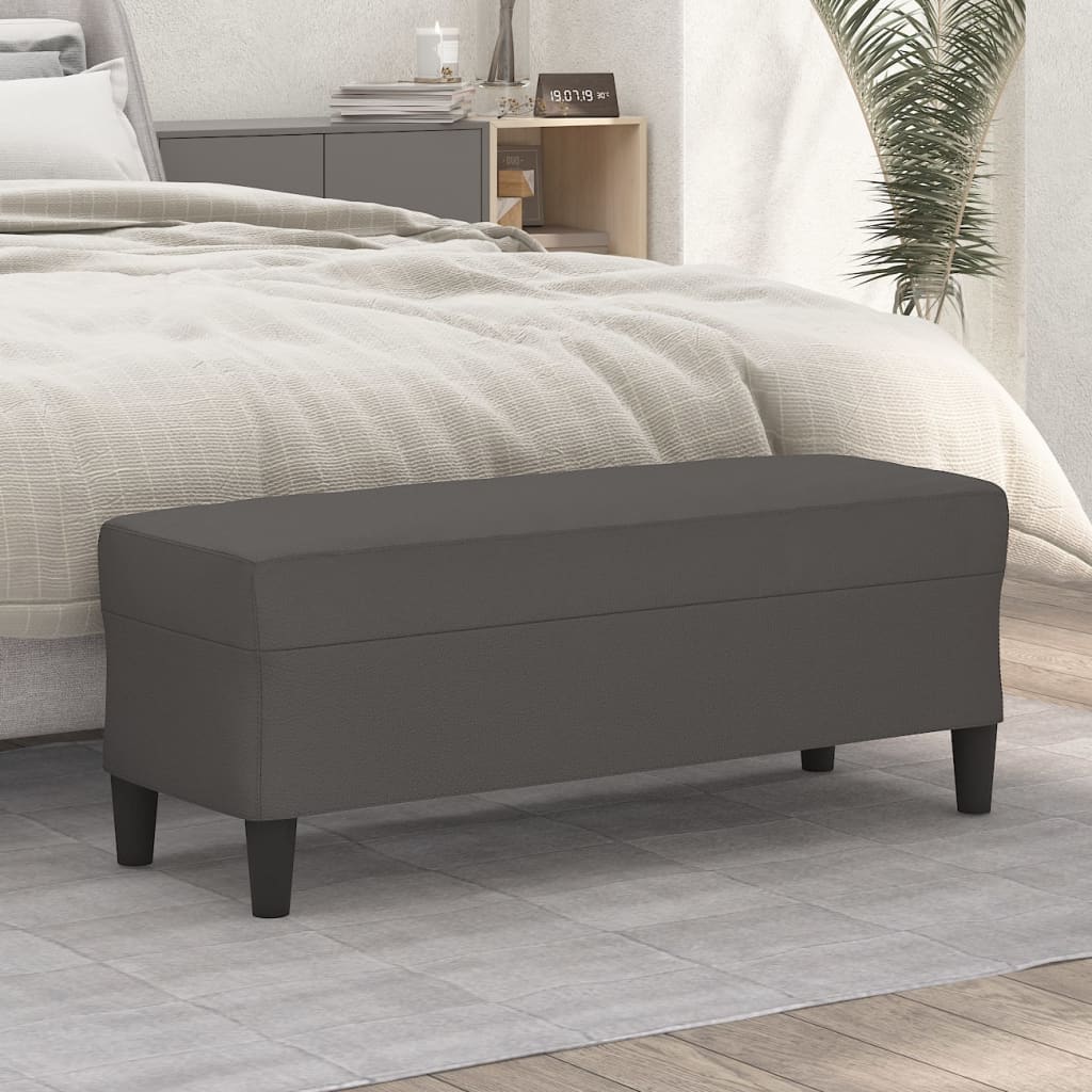 vida XL Sitzbank Grau 100x 35x 41 cm Kunstleder