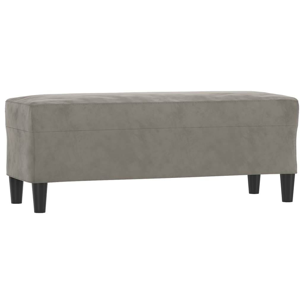 vidaXL Lavice světle šedá 100 x 35 x 41 cm samet