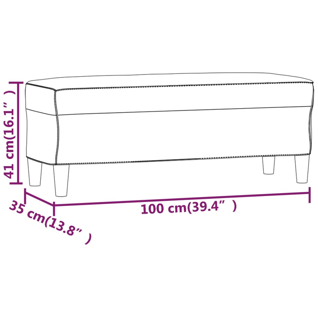 Klop svetlo siva 100x35x41 cm žamet