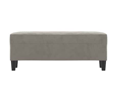 vidaXL Ławka, jasnoszara, 100x35x41 cm, tapicerowana aksamitem