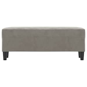 Lavice světle šedá 100 x 35 x 41 cm samet - obrázek 3
