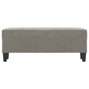 vidaXL Ławka, jasnoszara, 100x35x41 cm, tapicerowana aksamitem