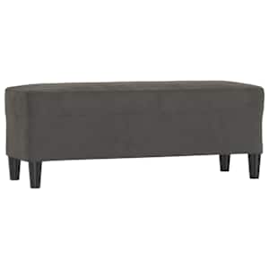 Lavice tmavě šedá 100 x 35 x 41 cm samet - obrázek 2