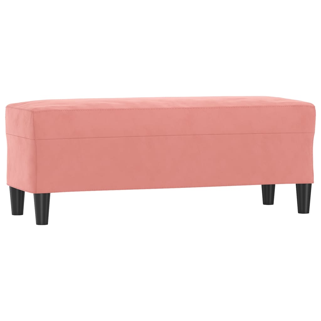 vidaXL Lavice růžová 100 x 35 x 41 cm samet