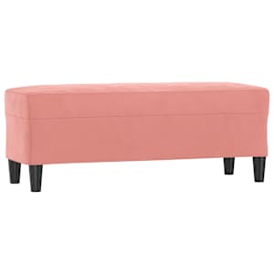 Lavice růžová 100 x 35 x 41 cm samet - obrázek 2