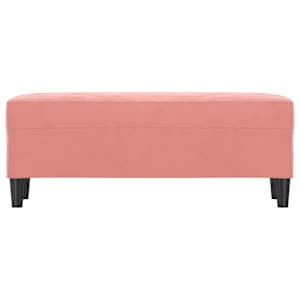 Lavice růžová 100 x 35 x 41 cm samet - obrázek 3