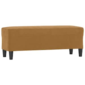 Lavice hnědá 100 x 35 x 41 cm samet - obrázek 2