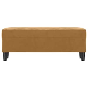 vidaXL Banco de terciopelo marr&oacute;n 100x35x41 cm