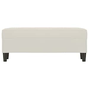 Lavice krémová 100 x 35 x 41 cm samet - obrázek 3