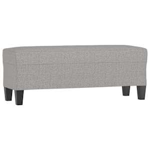 Lavice světle šedá 100 x 35 x 41 cm textil - obrázek 2