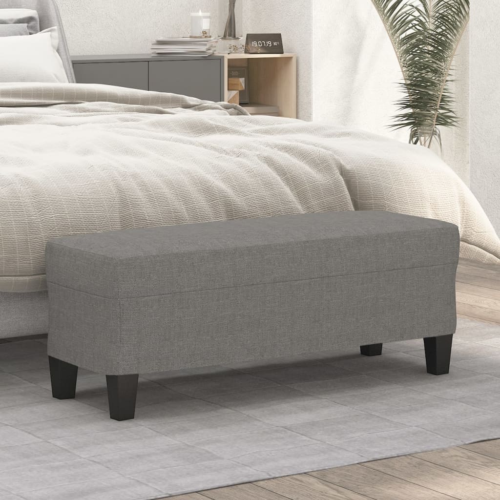 vidaXL Bancă, gri închis, 100x35x41 cm, textil