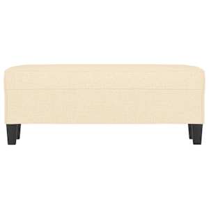 Lavice krémová 100 x 35 x 41 cm textil - obrázek 3
