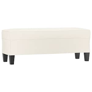 Lavice krémová 100x35x41 cm umělá kůže - obrázek 2