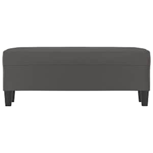 Lavice šedá 100x35x41 cm umělá kůže - obrázek 3