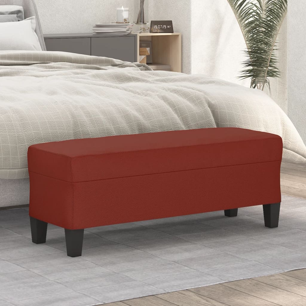 vidaXL Banc Rouge bordeaux 100x35x41 cm Similicuir