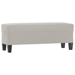 Lavice světle šedá 100 x 35 x 41 cm tkanina z mikrovlákna - obrázek 2