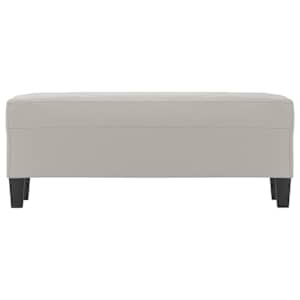 Lavice světle šedá 100 x 35 x 41 cm tkanina z mikrovlákna - obrázek 3