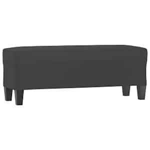 Lavice tmavě šedá 100 x 35 x 41 cm tkanina z mikrovlákna - obrázek 2