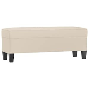 Lavice krémová 100 x 35 x 41 cm tkanina z mikrovlákna - obrázek 2