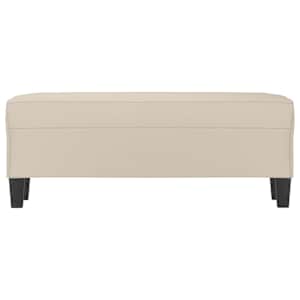 Lavice krémová 100 x 35 x 41 cm tkanina z mikrovlákna - obrázek 3