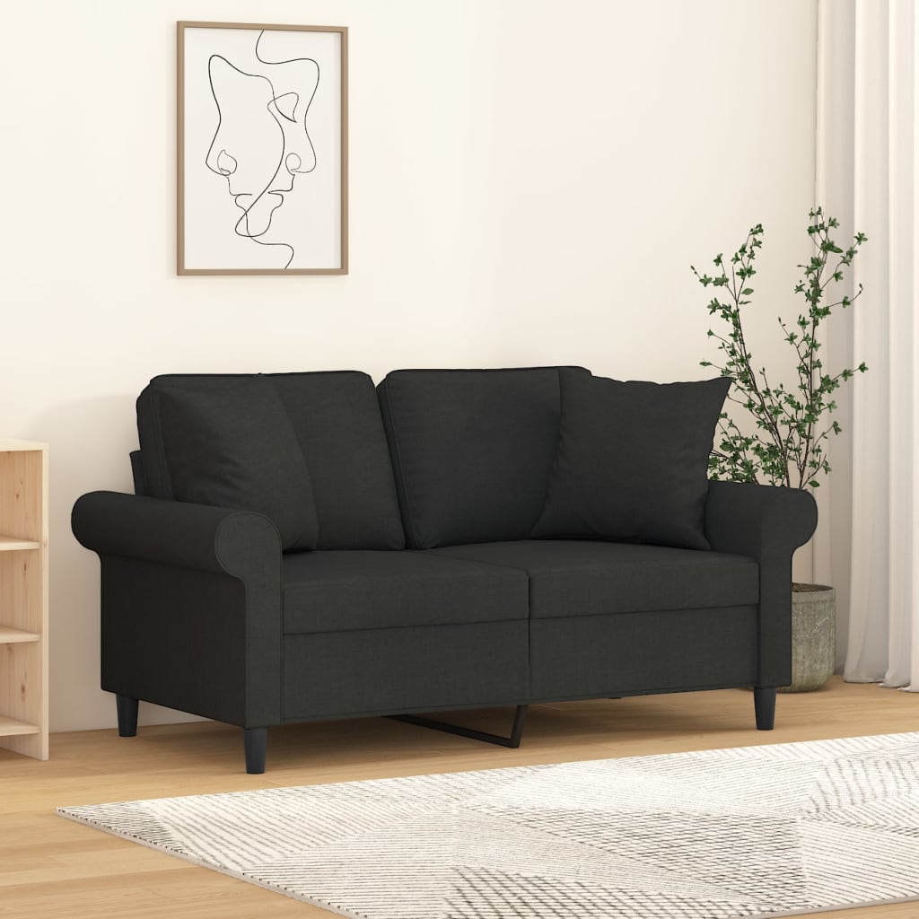vida XL Zierkissen 2 Stk. Schwarz 40x 40 cm Stoff