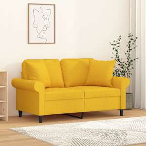 Dekorační polštáře 2 ks světle žluté 40 x 40 cm textil - obrázek 1