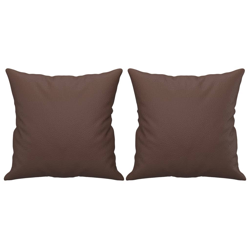vidaXL Dekorační polštáře 2 ks hnědé 40 x 40 cm umělá kůže