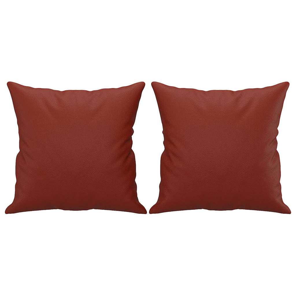 vidaXL Dekorační polštáře 2 ks vínové 40 x 40 cm umělá kůže
