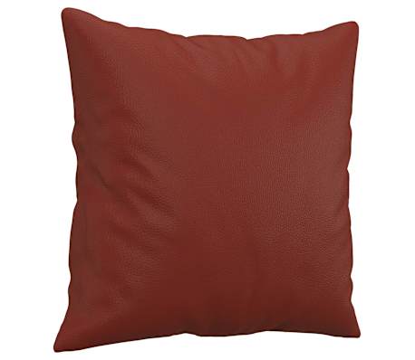 vidaXL Coussins d&eacute;coratifs lot de 2 Rouge bordeaux 40x40 cm Similicuir