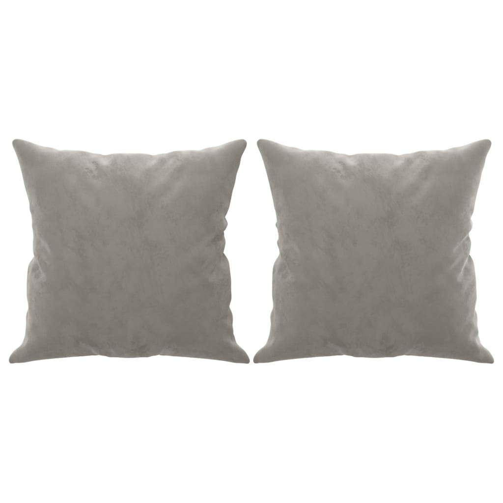 Image of vidaXL Throw Pillows 2 pcs Light Grey 40x40 cm Velvet