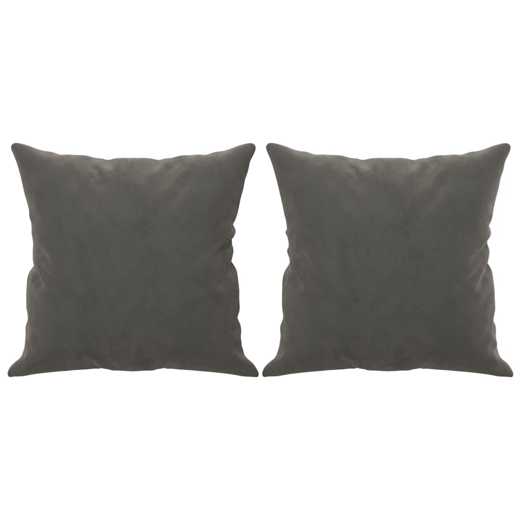 Image of vidaXL Throw Pillows 2 pcs Dark Grey 40x40 cm Velvet