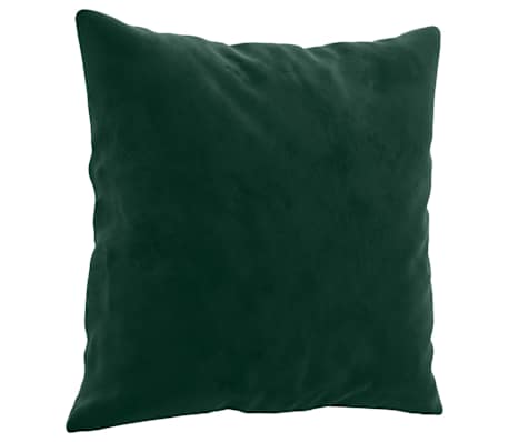 vidaXL Cojines decorativos 2 uds terciopelo verde oscuro 40x40 cm