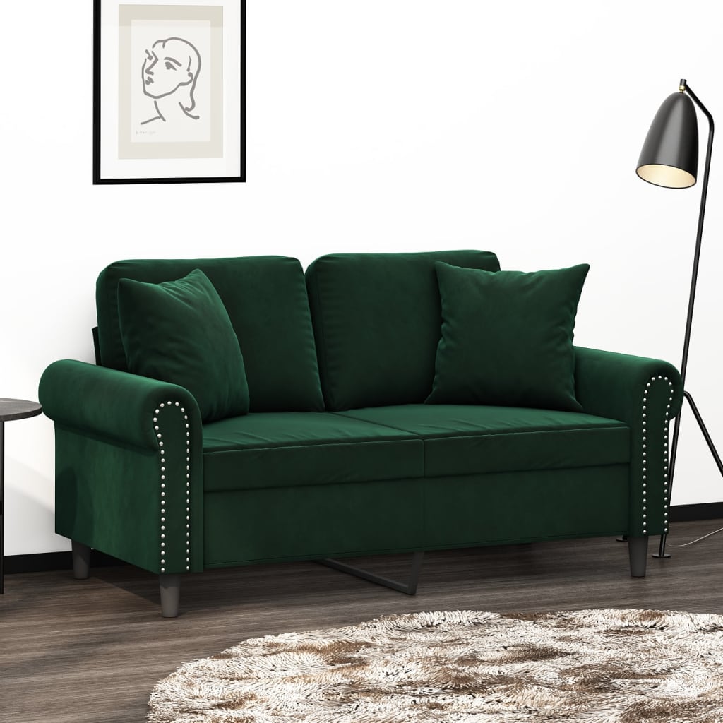 vidaXL Perne decorative, 2 buc., verde închis, 40x40 cm, catifea