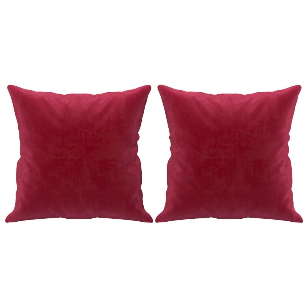 vidaXL Sierkussens 2 st 40x40 cm fluweel wijnrood