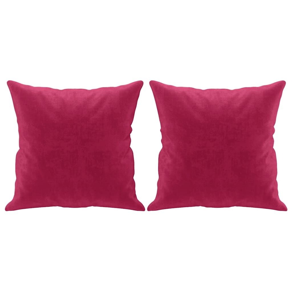 vidaXL Dekoratívne vankúše 2 ks vínové 40x40 cm zamat