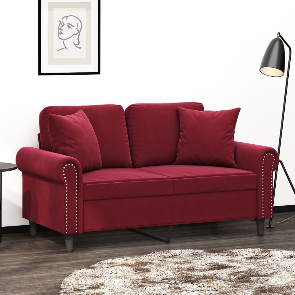 vida XL Zierkissen 2 Stk. Weinrot 40x 40 cm Samt