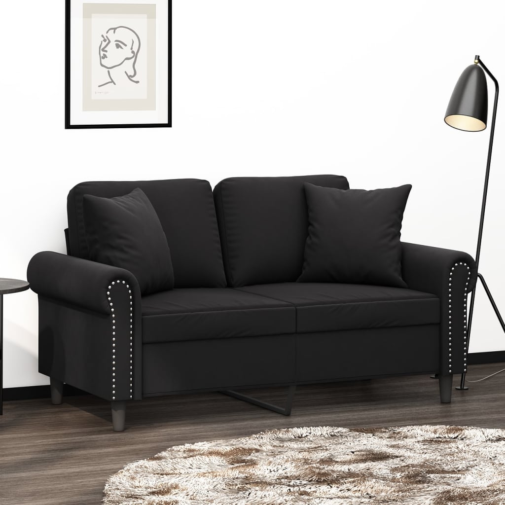 vidaXL Perne decorative, 2 buc., negru, 40x40 cm, catifea
