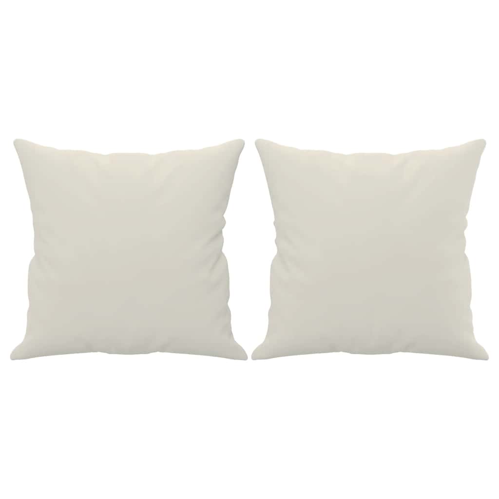 vidaXL Dekoratívne vankúše 2 ks krémové 40x40 cm zamat